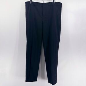 Vince Black Wool Side Strapping Pants Trousers Slim Straight Mid Rise Size 12